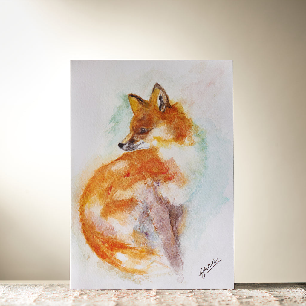 Water Colour Fox Card by Guan - HomeLess Made