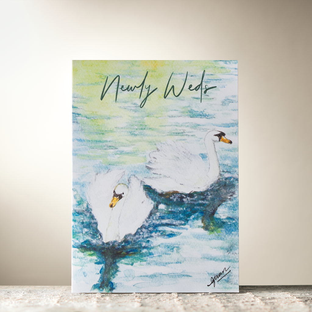 "Newly Weds" Swans Card by Guan