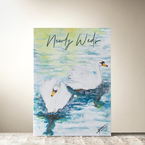 "Newly Weds" Swans Card by Guan