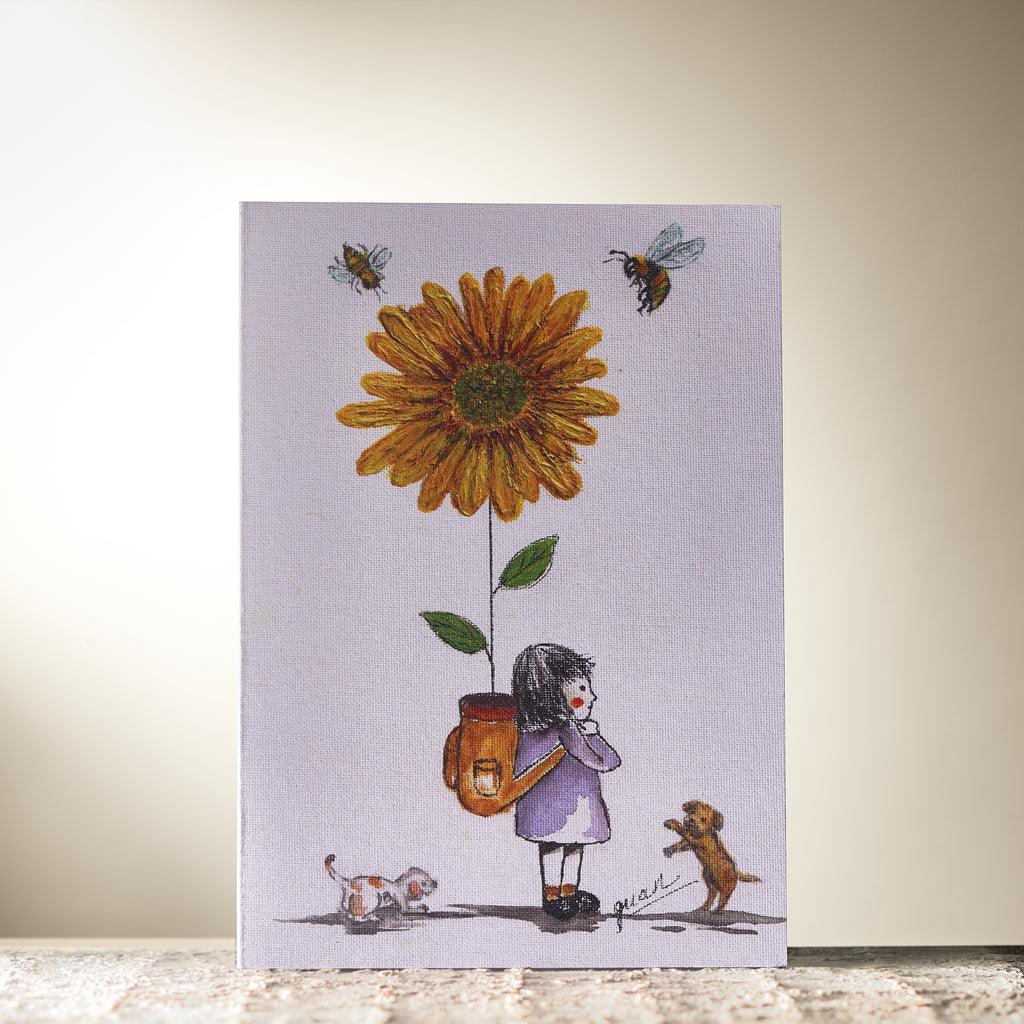 Sunflower Backpack Card by Guan - HomeLess Made