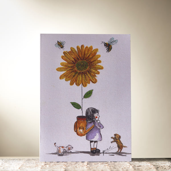 Sunflower Backpack Card by Guan - HomeLess Made