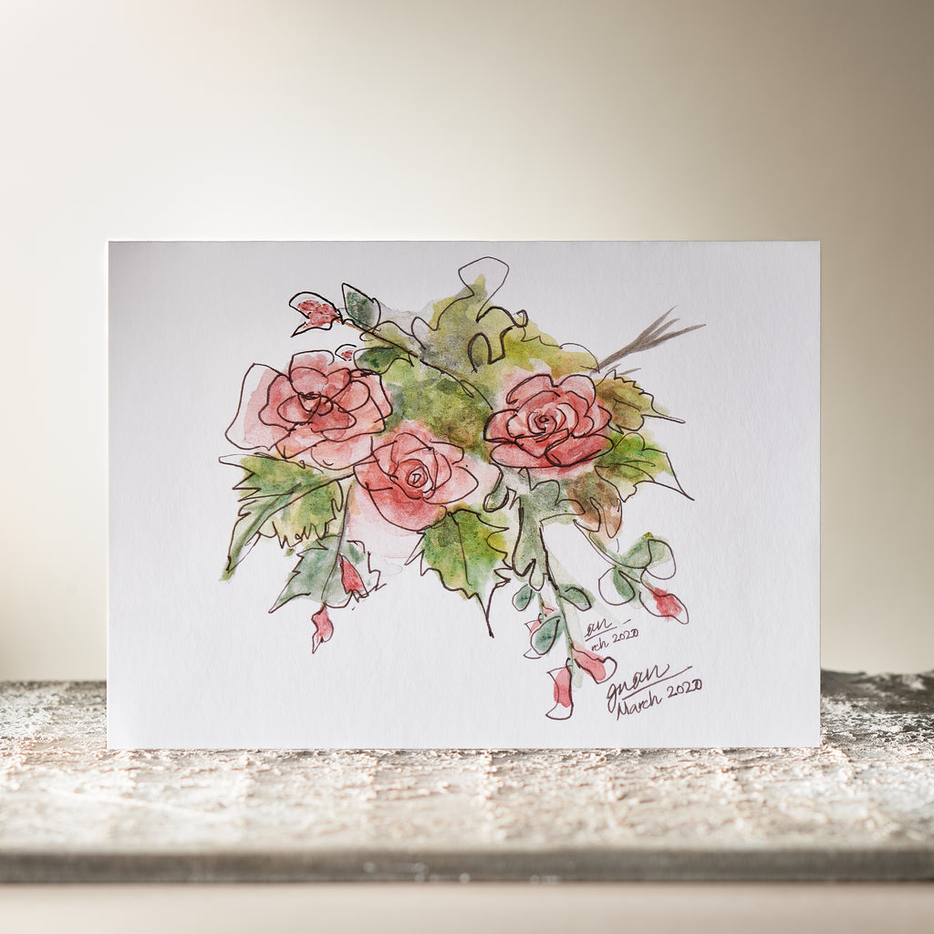 Pink Roses Card by Guan - HomeLess Made