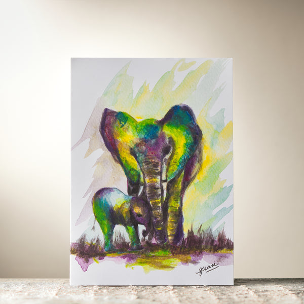 Bright Elephant Card by Guan - HomeLess Made