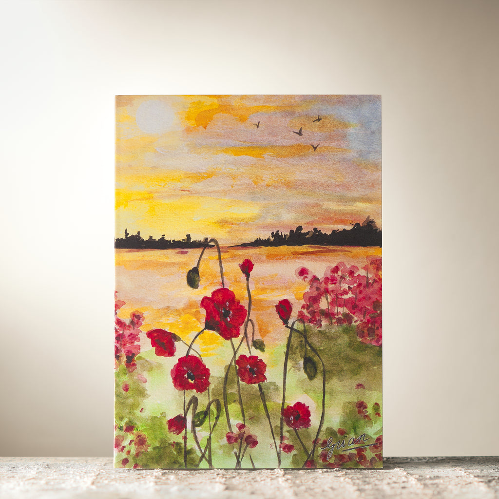 Poppies at Sunset Card by Guan - HomeLess Made