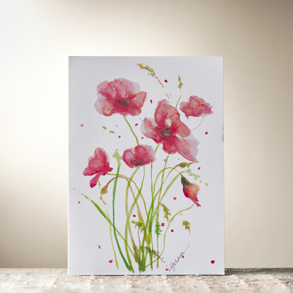 Red Poppies Card by Guan - HomeLess Made