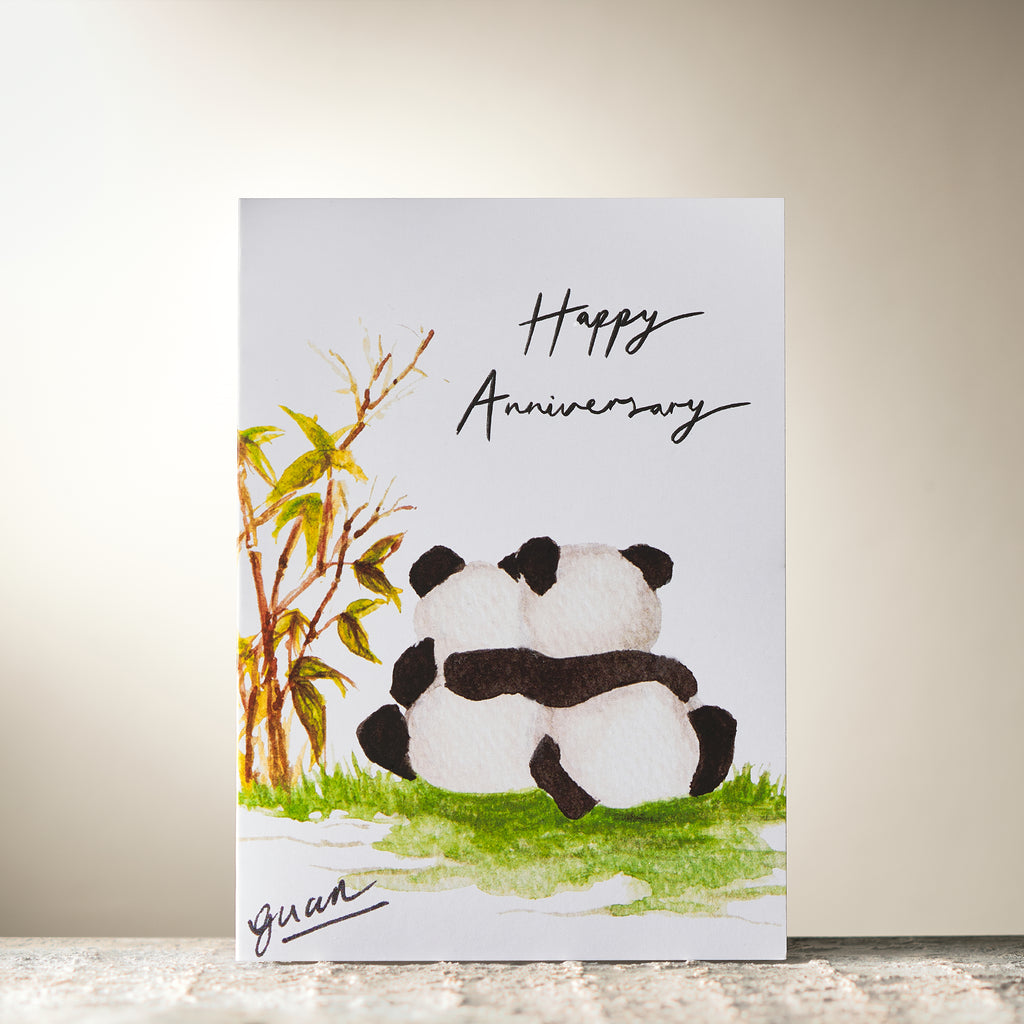 Panda Hug "Happy Anniversary" Card by Guan - HomeLess Made