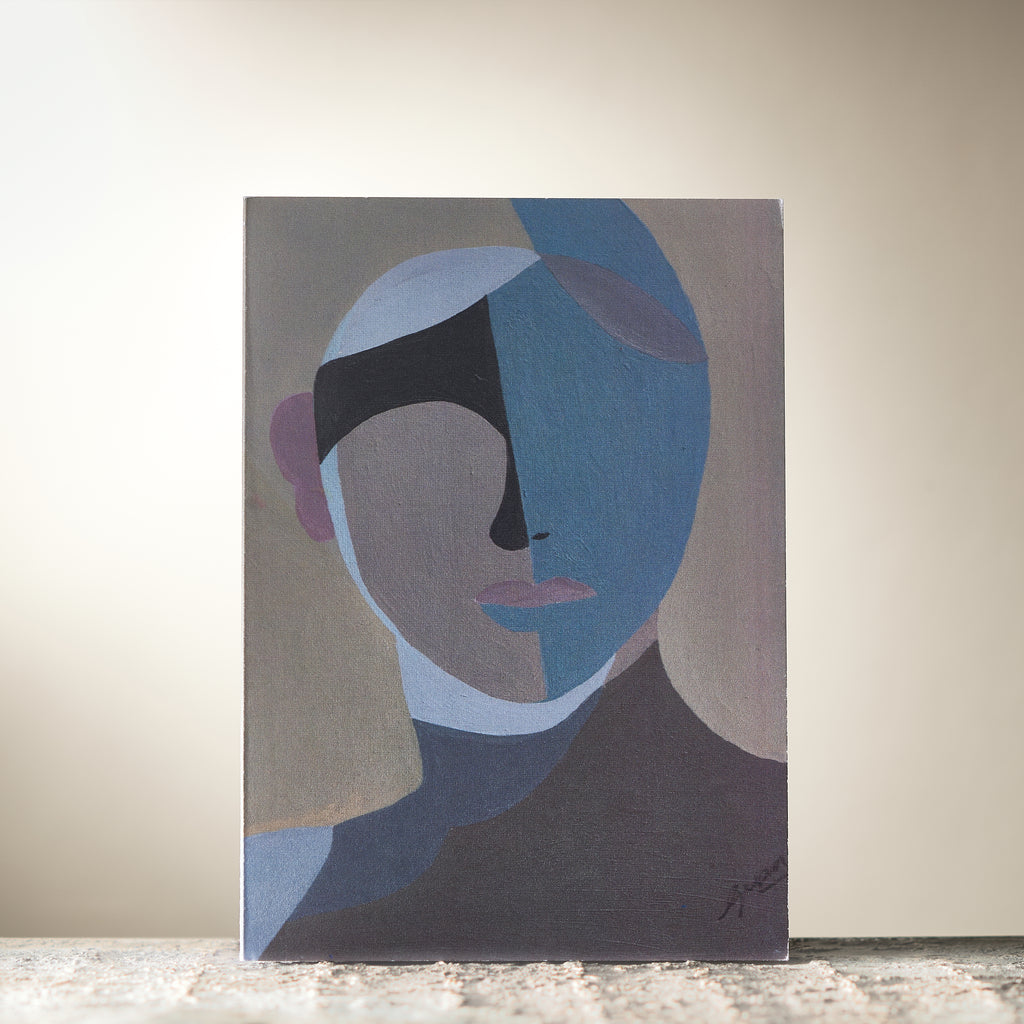 Portrait (Blue) Card by Guan - HomeLess Made