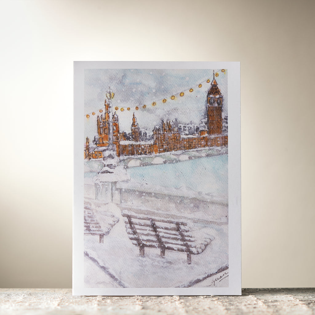 Houses of Parliament in Winter Card by Guan - HomeLess Made