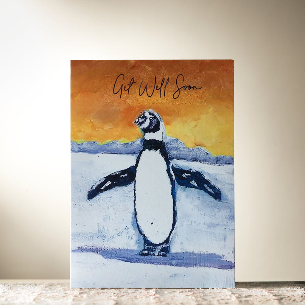 "Get Well Soon" Penguin Card By Michael