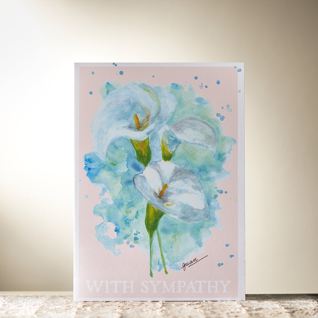 Lillies "With Sympathy" Card by Guan