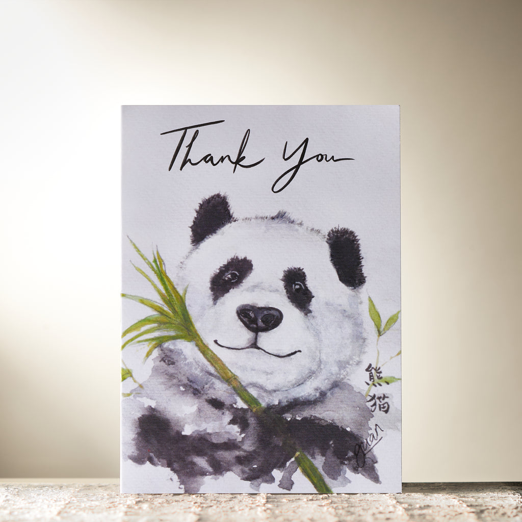 Panda Eyes "Thank you" Card by Guan - HomeLess Made