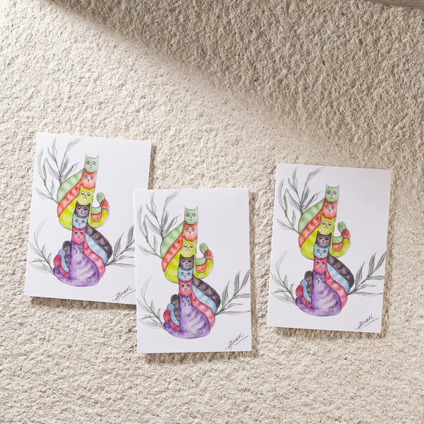 Guan's Christmas Cat Stack - Christmas Card Multipack - HomeLess Made