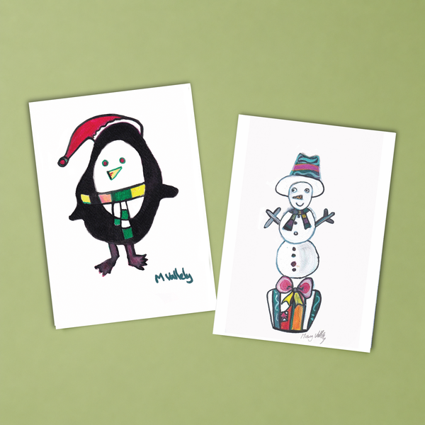 MARY "Snow Lady & Penguin" Christmas Card Multipack (10 Pack)