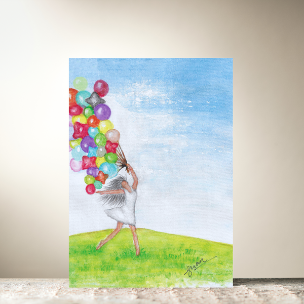 Balloon Ballerina Card by Guan