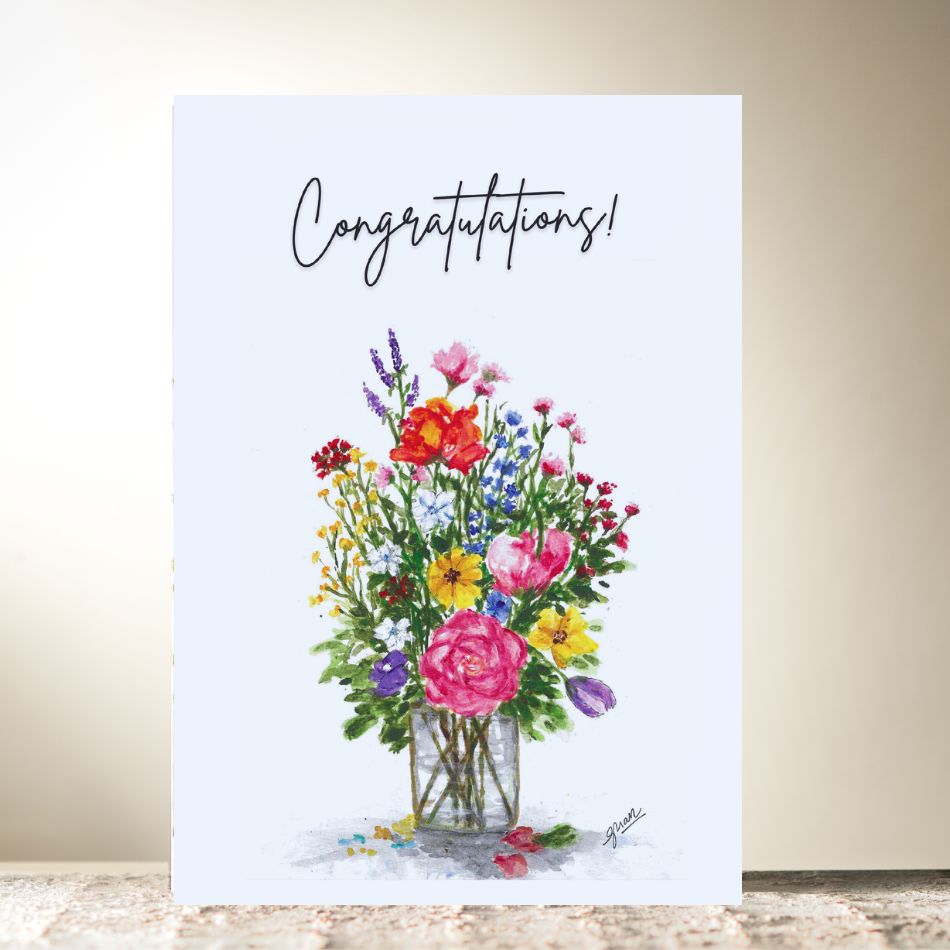 Bright Bouquet "Congratulations" Card by Guan