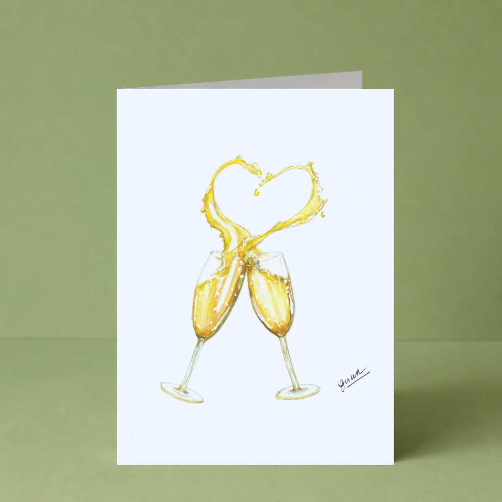 GUAN Champagne Heart Card