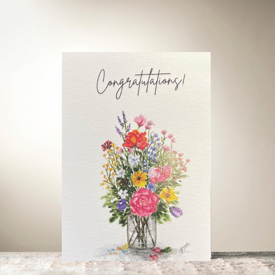 Bright Bouquet "Congratulations" Card by Guan