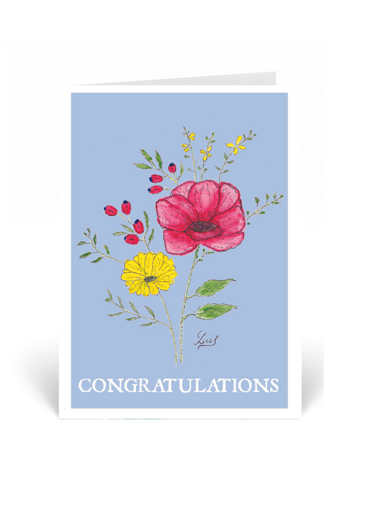 Wildflowers "Congratulations" Card by Lui