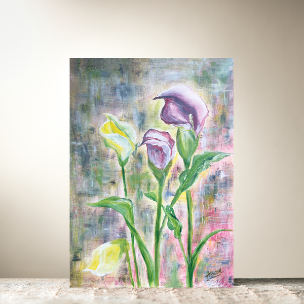 Glowing Lillies Card By Guan