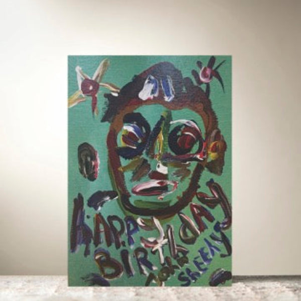 Green Happy Birthday Card by John Sheehy