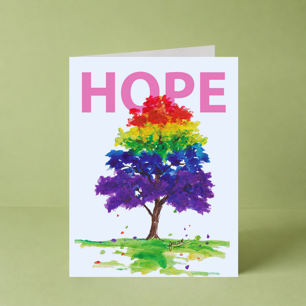 Rainbow Tree  "HOPE" Card By Guan
