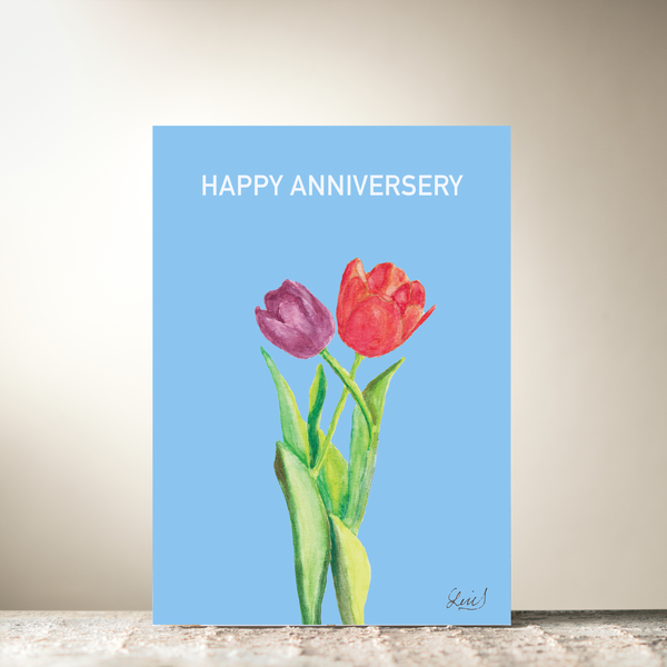 Tulips "Happy Anniversery" Card by Lui