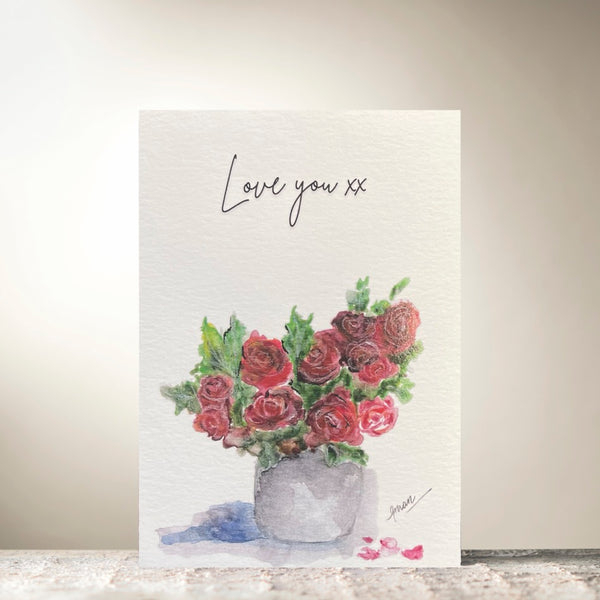 Roses "Love you xx" Card by Guan