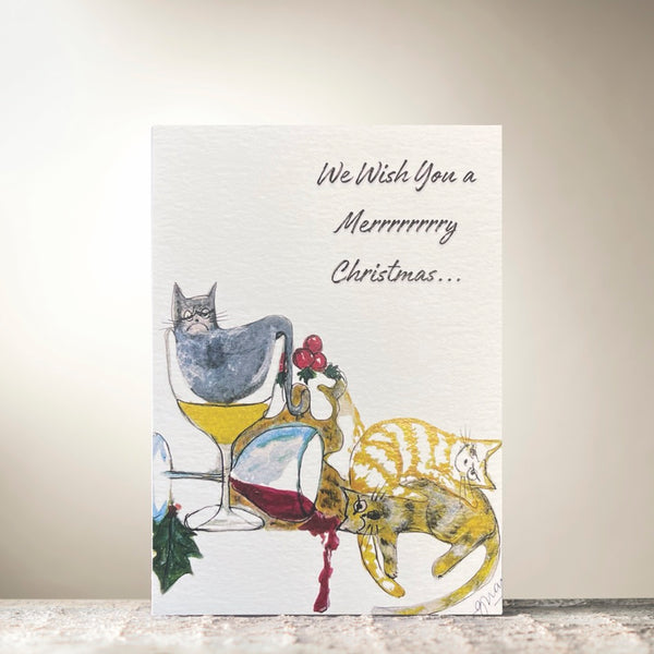 Drunken Christmas Cats by Guan