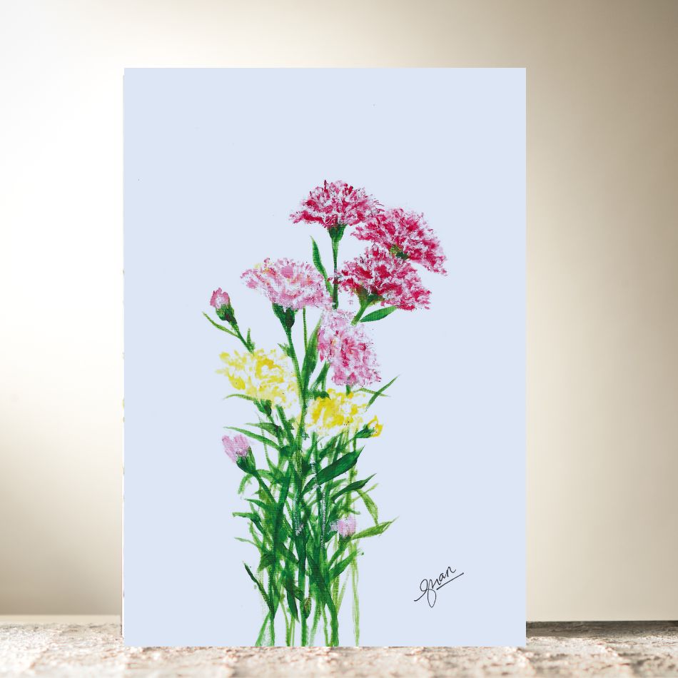 Colourful Carnations Card By Guan