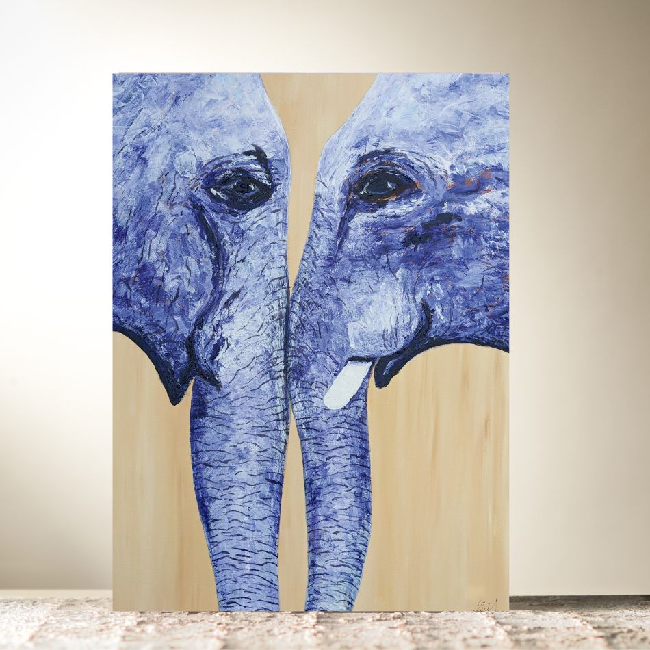 Purple Elephants Card by Lui