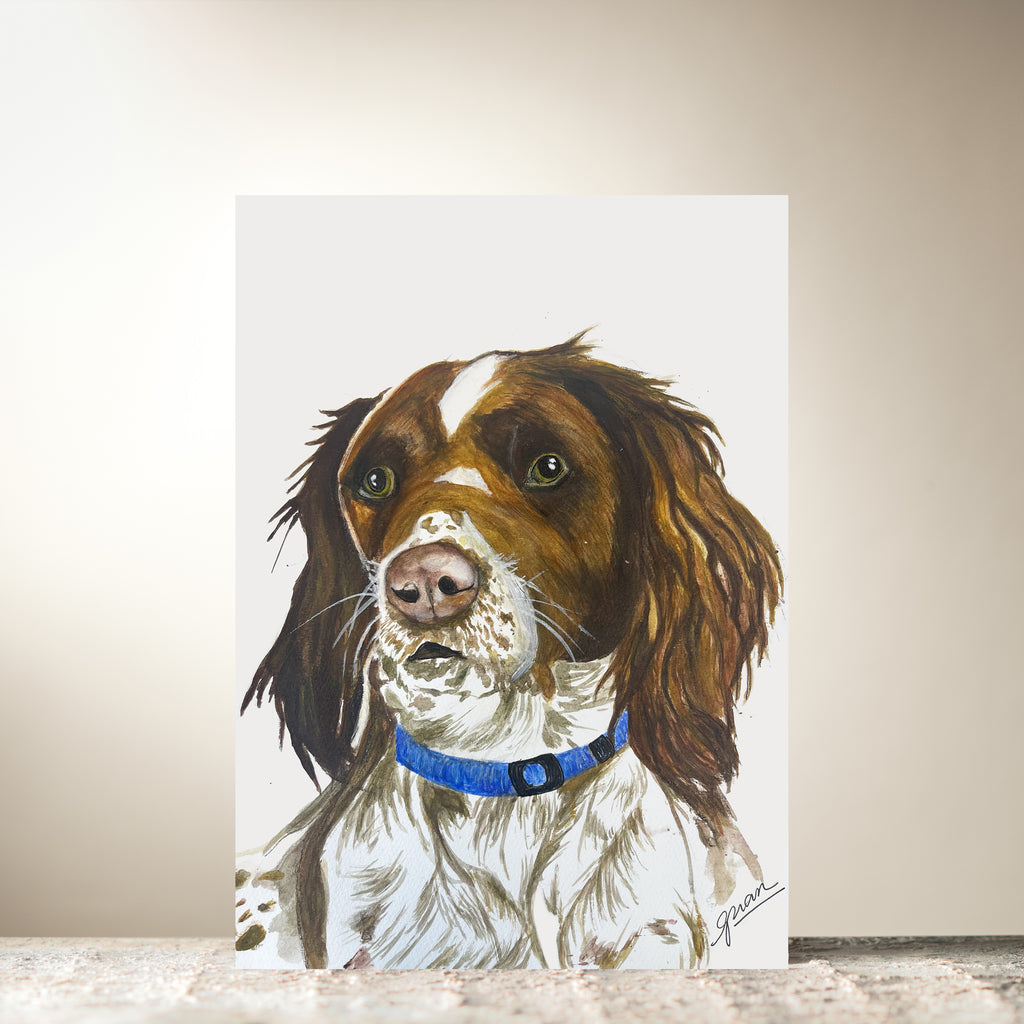 Spaniel Card by Guan