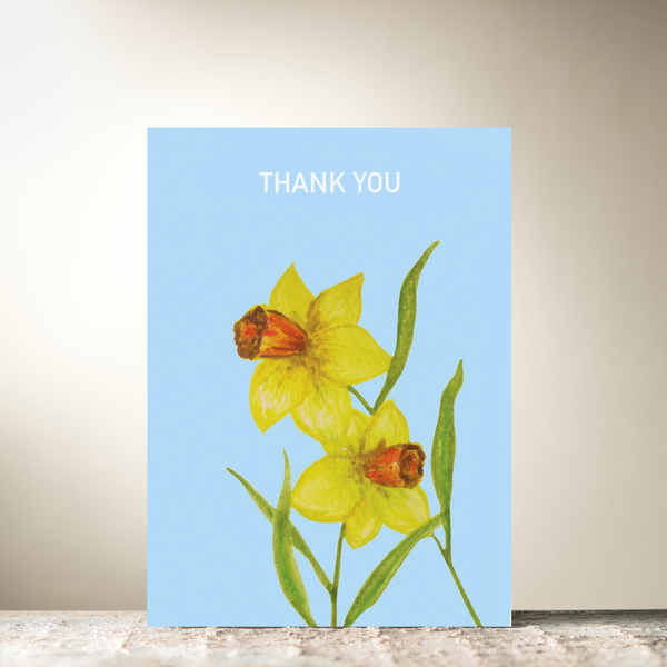 Daffodils 'Thank You' Card by Guan