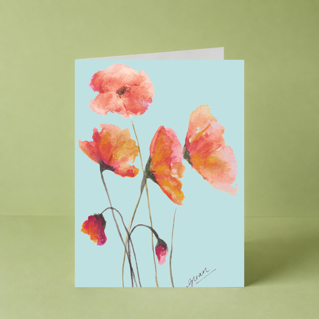 GUAN "Amber Poppies" Card