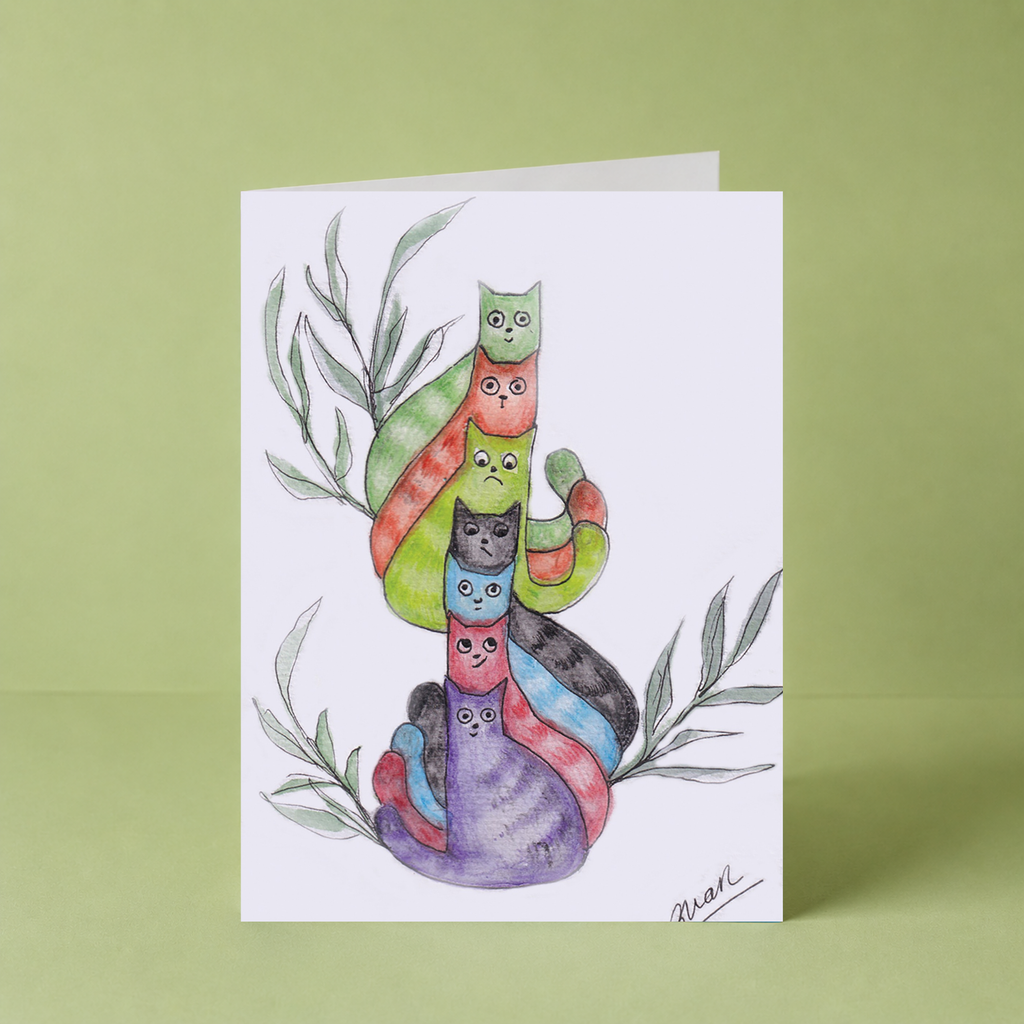 GUAN "Christmas Cat Stack" Card