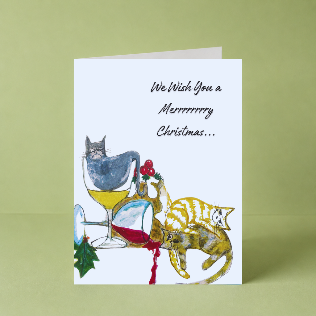 GUAN "Drunken Christmas Cats" Card