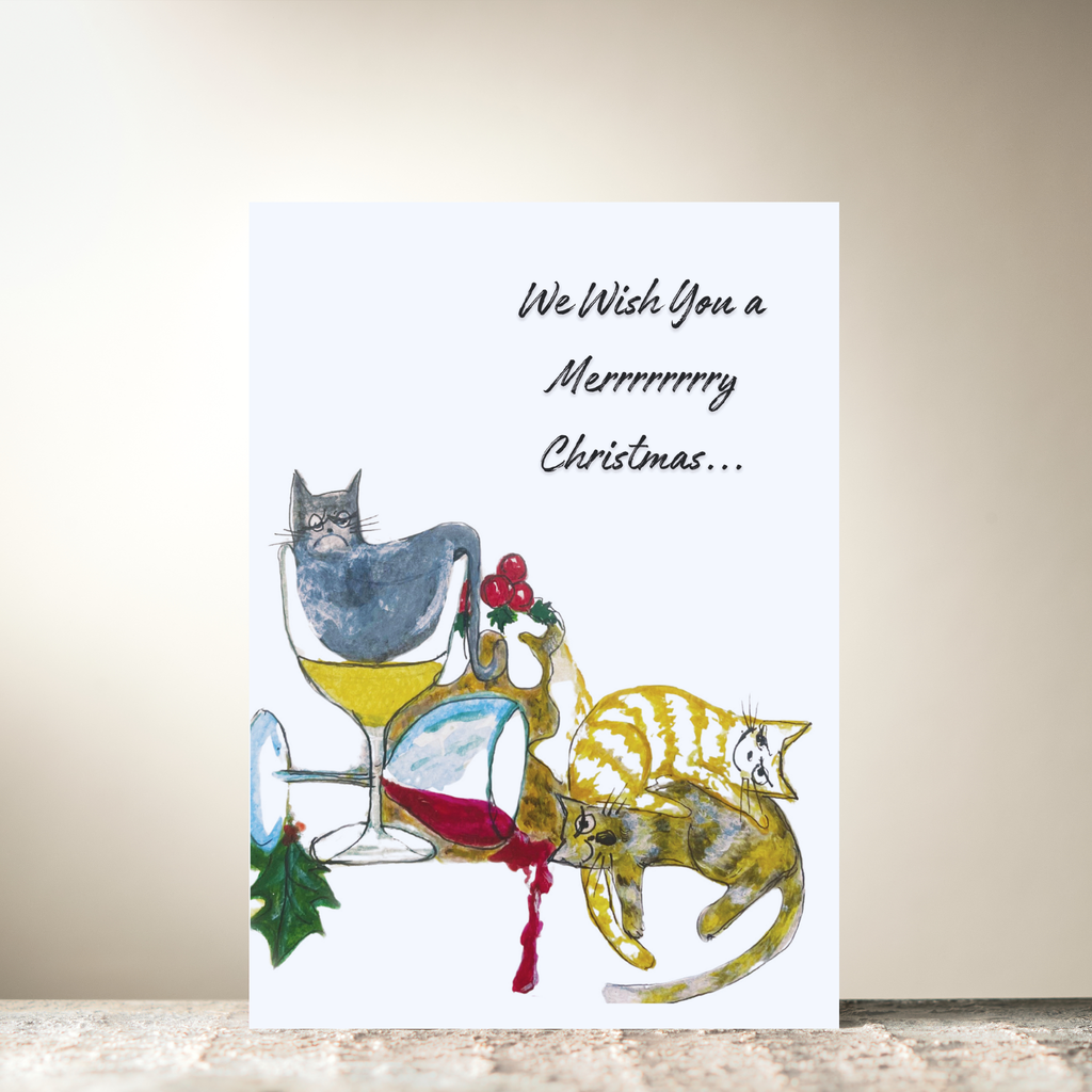 Drunken Christmas Cats by Guan