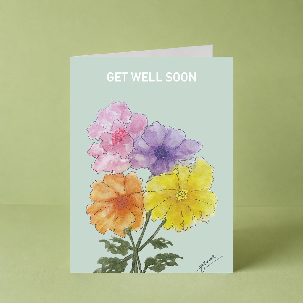 Flowers "Get Well Soon" Card By Guan