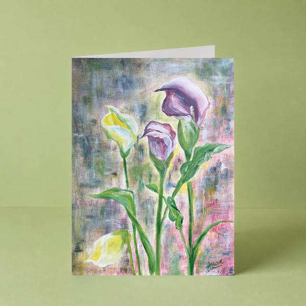 Glowing Lillies Card By Guan