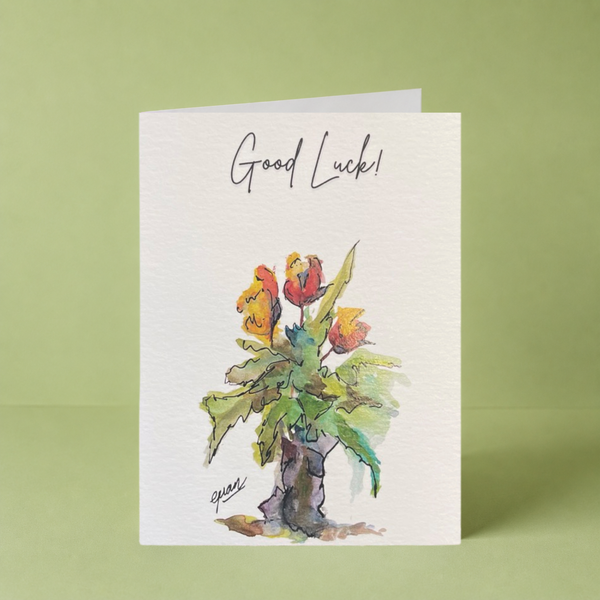 GUAN "Orange Tulips 'Good Luck'" Card - HomeLess Made