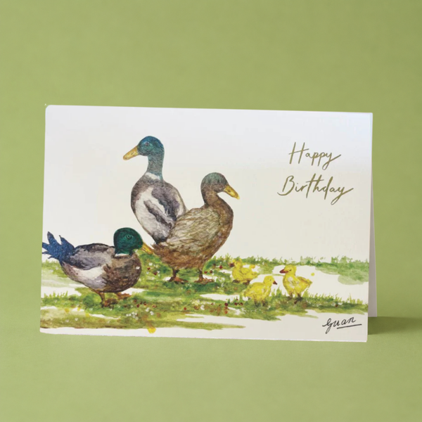 GUAN "'Happy Birthday' Ducks" Golden Foil Card