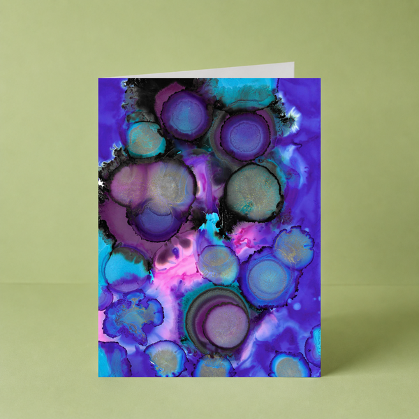 Colour Ink Abstract One Card by John Sheehy