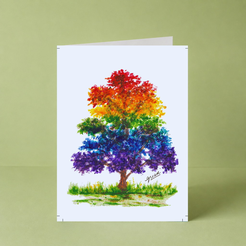 GUAN "Rainbow Tree 'joy'" Card - HomeLess Made