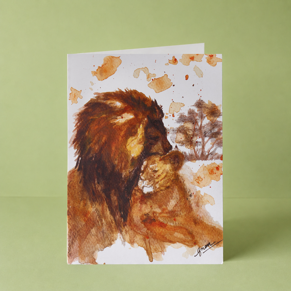 GUAN "Lion Cuddle" Card - HomeLess Made