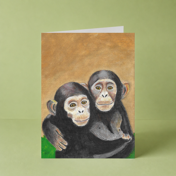 Monkey Hug Card by Lui