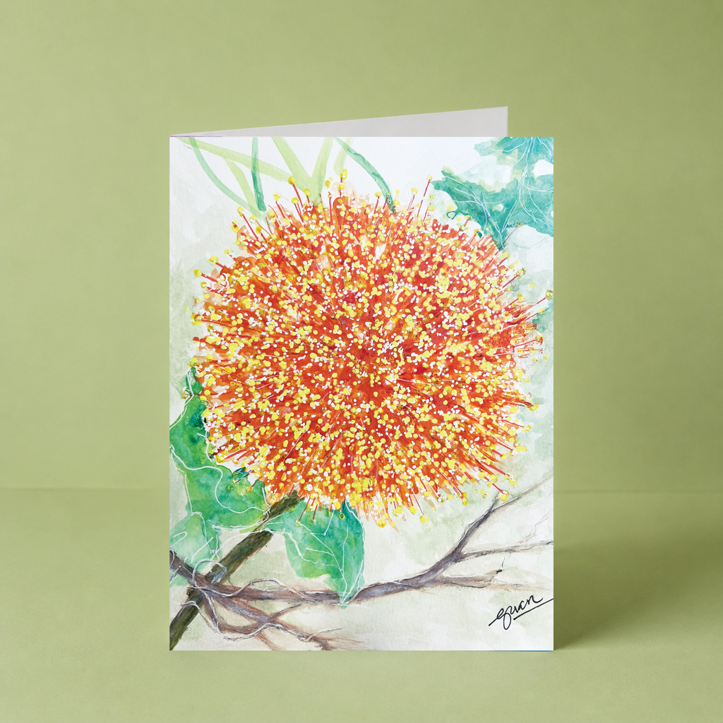 Orange Flare Flower Card By Guan