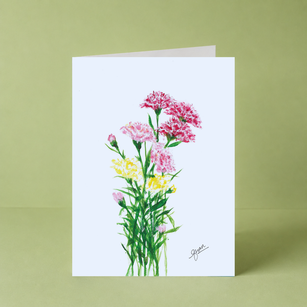 Colourful Carnations Card By Guan