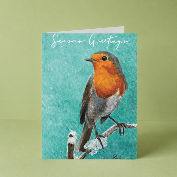 LUI "Blue Robin Seasons Greetings" Card