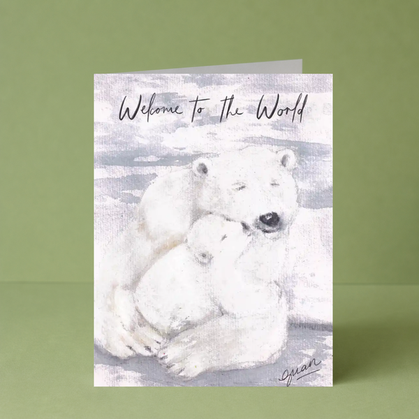 GUAN "Polar Bear And Cub Welcome to the World" Card - HomeLess Made