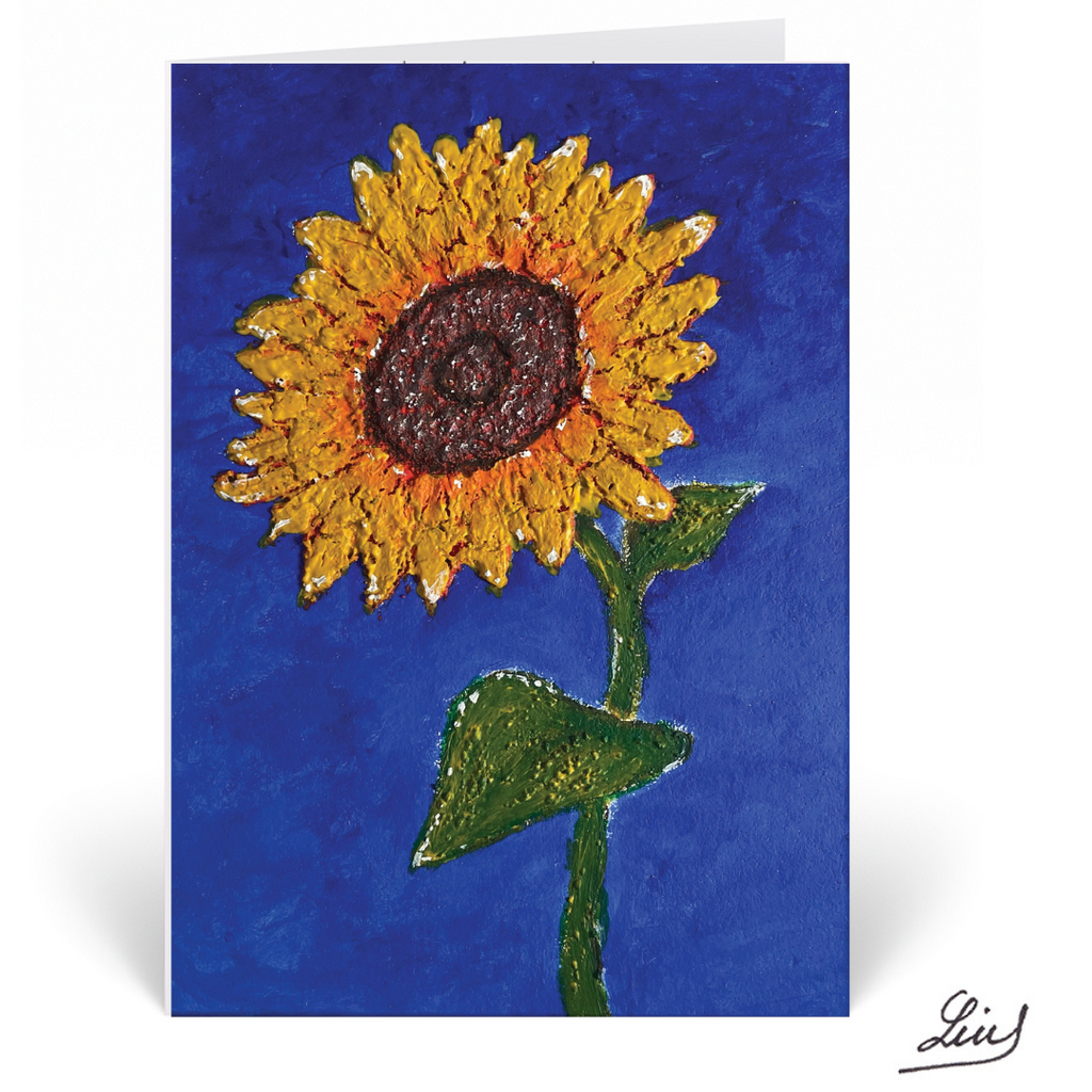 Blue Sun Flower Card by Lui - HomeLess Made