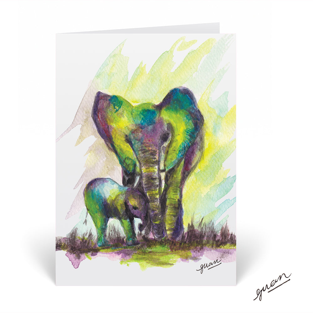 Bright Elephant Card by Guan - HomeLess Made